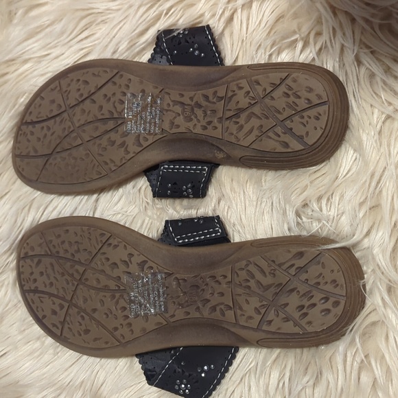 MARBELLA Black Brown Embellished Carla Thong Sandals Sz 9M - Picture 2 of 5